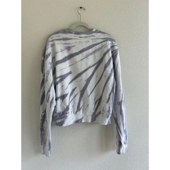 Good American Women’s Crew Neck Tie Dye 70’s Sweatshirt 70's Hip Purple White 1 - Picture 2 of 7